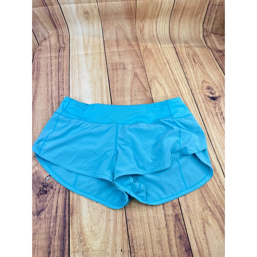 Lululemon Speed Up Low Rise Lined Running Shorts Cyan Blue Size 6 LW7AWYR
